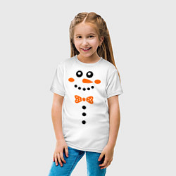 Футболка хлопковая детская Снеговик, цвет: белый — фото 2