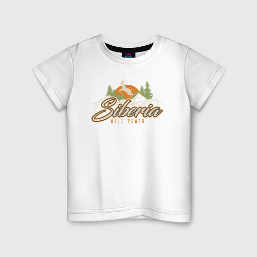 Детская футболка Сибирь Дикая сила / Белый – фото 1