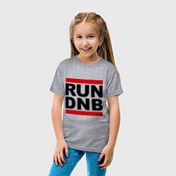 Футболка хлопковая детская RUN DNB, цвет: меланж — фото 2