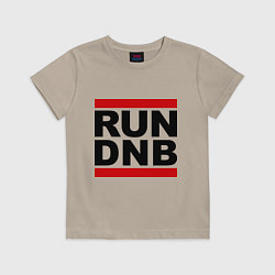 Футболка хлопковая детская RUN DNB, цвет: миндальный