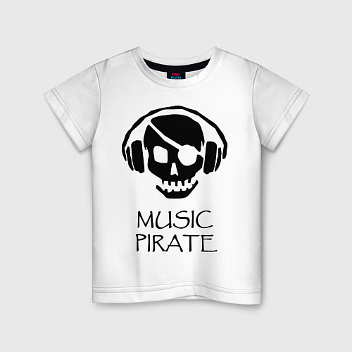 Детская футболка Music pirate / Белый – фото 1