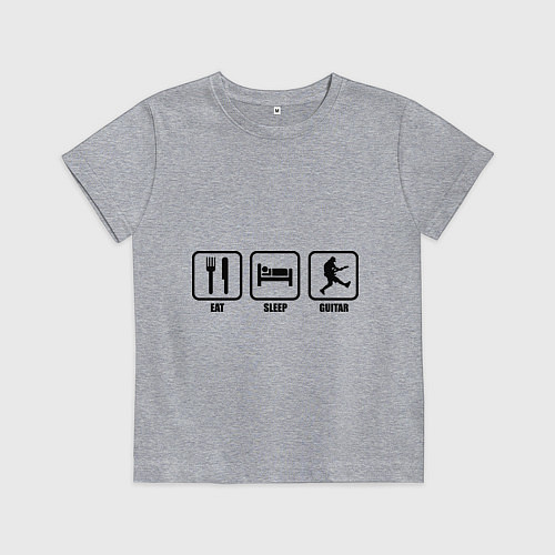 Детская футболка Eat Sleep Guitar / Меланж – фото 1