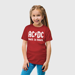 Футболка хлопковая детская ACDC BACK IN BLACK, цвет: красный — фото 2