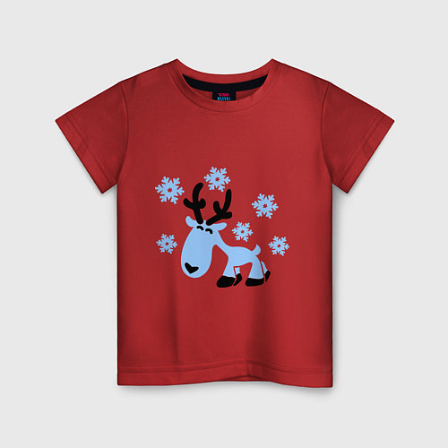 Детская футболка Няшный олень / Красный – фото 1
