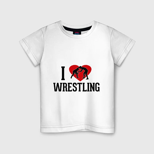 Детская футболка I love wrestling / Белый – фото 1