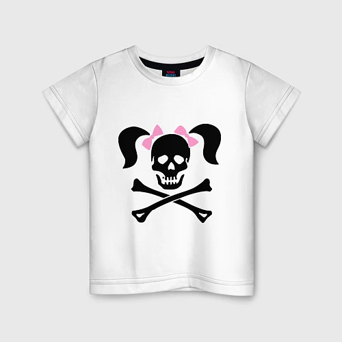 Детская футболка Девочка пиратка / Белый – фото 1