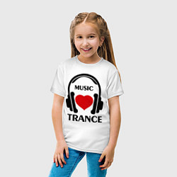 Футболка хлопковая детская Trance Music is Love, цвет: белый — фото 2