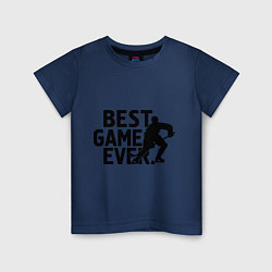 Футболка хлопковая детская Hockey - best game, цвет: тёмно-синий