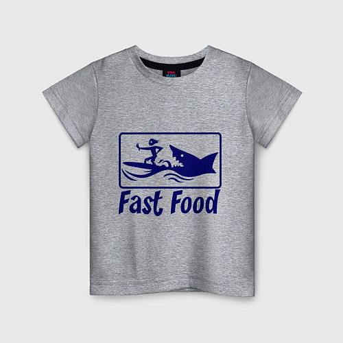 Детская футболка Shark fast food / Меланж – фото 1