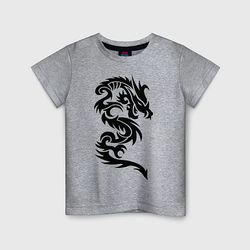 Детская футболка Дракон узор / Меланж – фото 1