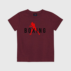Футболка хлопковая детская Boxing indastry, цвет: меланж-бордовый