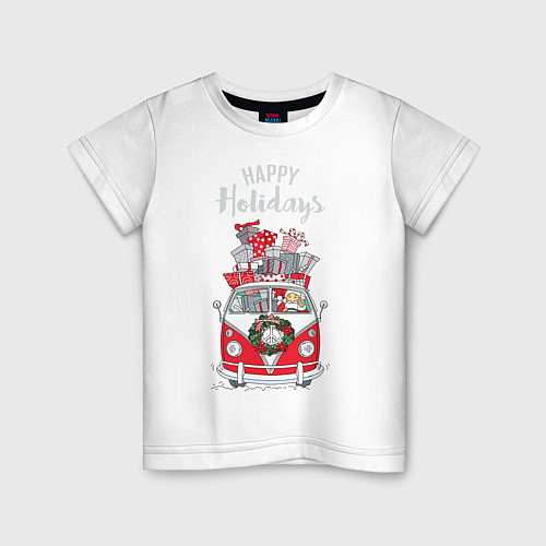Детская футболка Happy holiday / Белый – фото 1