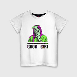 Футболка хлопковая детская GOOD GIRL BILLIE, цвет: белый