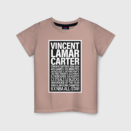 Детская футболка Vince Carter / Пыльно-розовый – фото 1