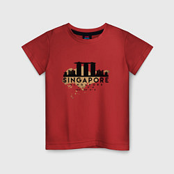 Футболка хлопковая детская Сингапур, цвет: красный