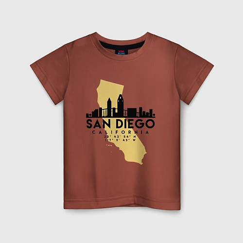 Детская футболка Сан-Диего Калифрния / Кирпичный – фото 1