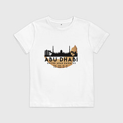 Футболка хлопковая детская Абу-Даби ОАЭ, цвет: белый