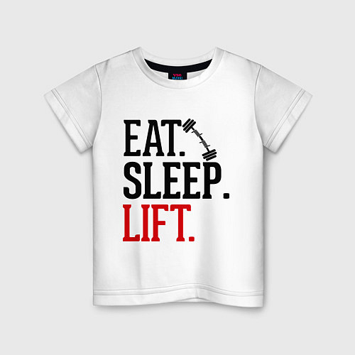 Детская футболка Eat, sleep, lift / Белый – фото 1