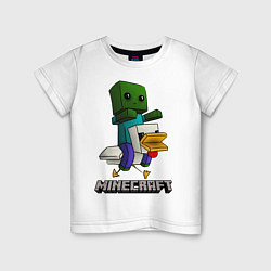 Футболка хлопковая детская MINECRAFT, цвет: белый