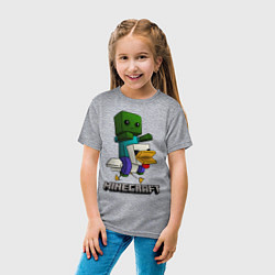Футболка хлопковая детская MINECRAFT, цвет: меланж — фото 2