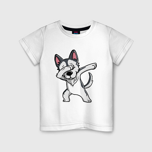 Детская футболка Dabbing Dog / Белый – фото 1
