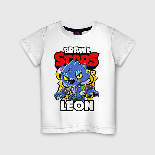 Детская футболка BRAWL STARS WEREWOLF LEON / Белый – фото 1