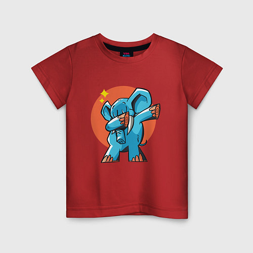 Детская футболка Dab Elephant / Красный – фото 1