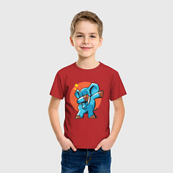 Футболка хлопковая детская Dab Elephant, цвет: красный — фото 2