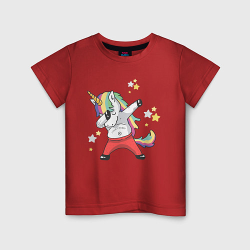 Детская футболка Единорог / Красный – фото 1