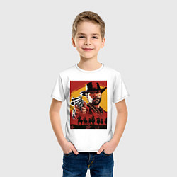 Футболка хлопковая детская Red dead redemption 2, цвет: белый — фото 2