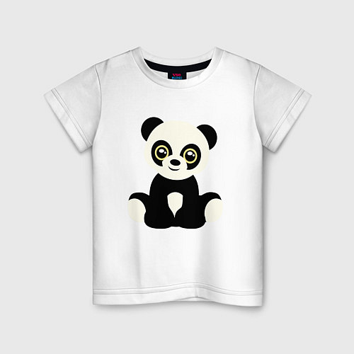 Детская футболка Милая панда / Белый – фото 1
