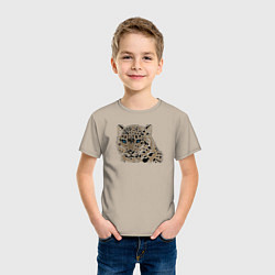 Футболка хлопковая детская Metallized Snow Leopard, цвет: миндальный — фото 2