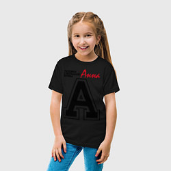 Футболка хлопковая детская Анна - человек с большой буквы, цвет: черный — фото 2