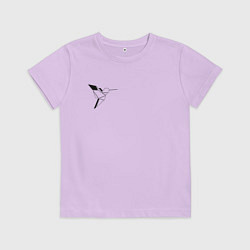 Футболка хлопковая детская Геометрическая птица, цвет: лаванда
