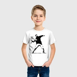 Футболка хлопковая детская Banksy, цвет: белый — фото 2