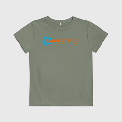 Футболка хлопковая детская Aperture Laboratorie, цвет: авокадо