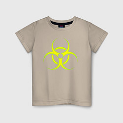 Футболка хлопковая детская BIOHAZARD, цвет: миндальный
