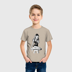 Футболка хлопковая детская ARIANA GRANDE, цвет: миндальный — фото 2