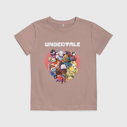 Футболка хлопковая детская UNDERTALE, цвет: пыльно-розовый