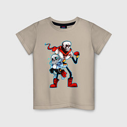 Футболка хлопковая детская UNDERTALE, цвет: миндальный