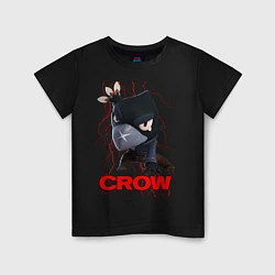 Футболка хлопковая детская Brawl Stars CROW, цвет: черный