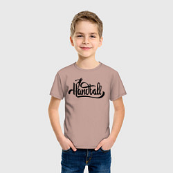 Футболка хлопковая детская Handball lettering, цвет: пыльно-розовый — фото 2