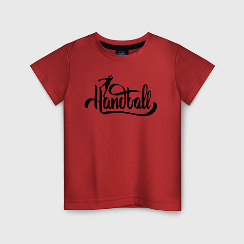 Детская футболка Handball lettering / Красный – фото 1