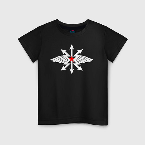 Детская футболка Войска связи / Черный – фото 1
