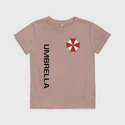 Футболка хлопковая детская UMBRELLA CORP, цвет: пыльно-розовый