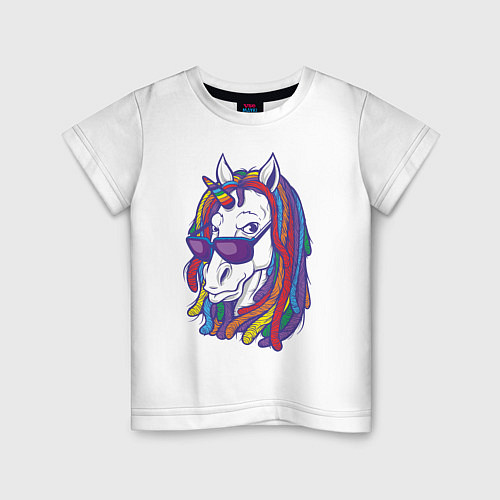 Детская футболка Rasta Unicorn / Белый – фото 1