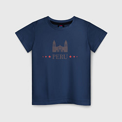 Футболка хлопковая детская Перу, цвет: тёмно-синий