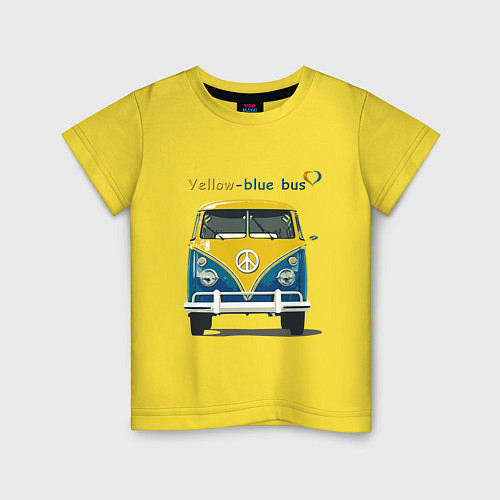 Детская футболка Я люблю вас Yellow-blue bus / Желтый – фото 1