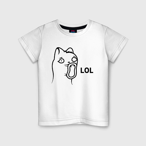 Детская футболка Cat Troll Face / Белый – фото 1