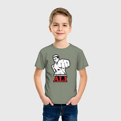 Футболка хлопковая детская Muhammad Ali, цвет: авокадо — фото 2